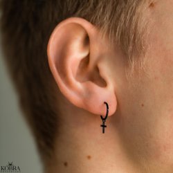 "Noir" kors reringe i sort emalje