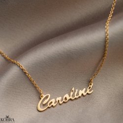 "Saga" Håndlavet navnehalskæde i guld