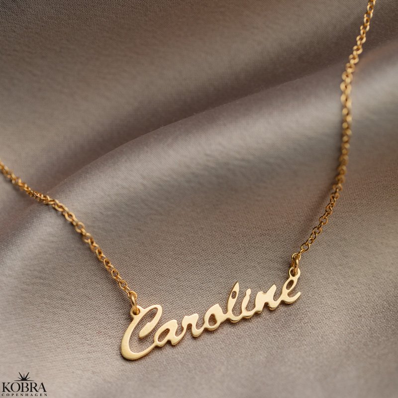 "Saga" Håndlavet navnehalskæde i guld