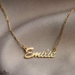 "Saga" Håndlavet navnehalskæde i guld