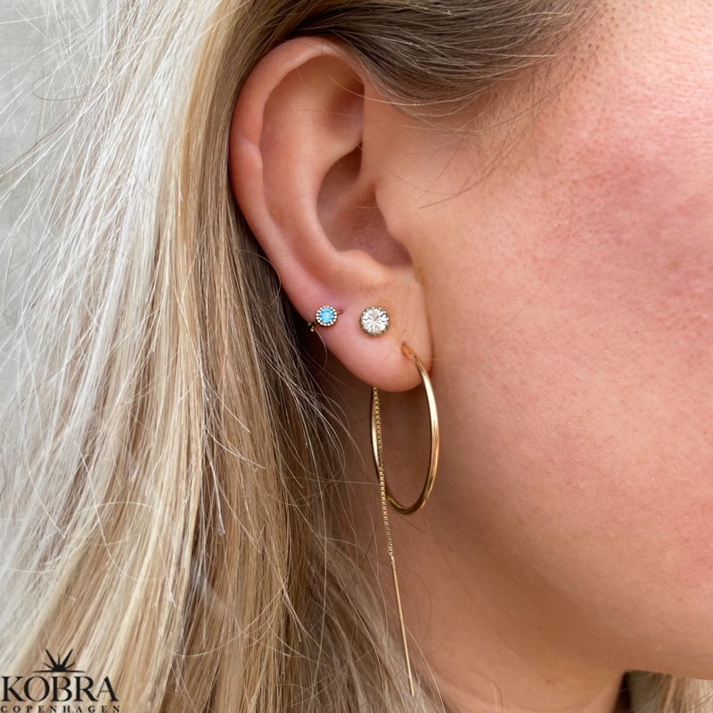 "Talua" mini forgyldte reringe med hvide eller bl sten