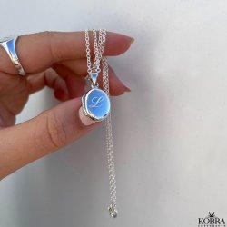 "Sara" lille oval slv medaljon med personlig gravering