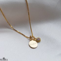 Mini ID tag / amulet i guld inklusiv din personlige gravering