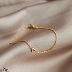 "Lilo" simple gold bracelet with small heart