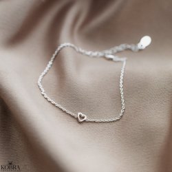 "Lilo" simple silver bracelet with small heart