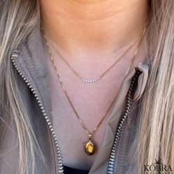 "Limone" gold-plated necklace with white stones