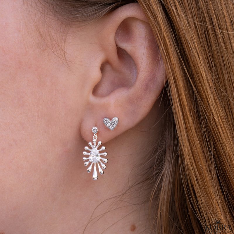 "Silver Splash" slv reringe med sten 