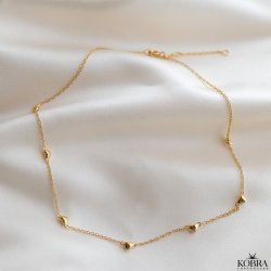 "Liva" guld choker med sm hjerter