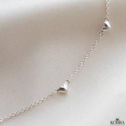 "Liva" slv choker med sm hjerter