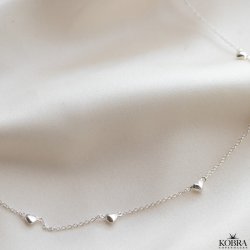 "Liva" slv choker med sm hjerter