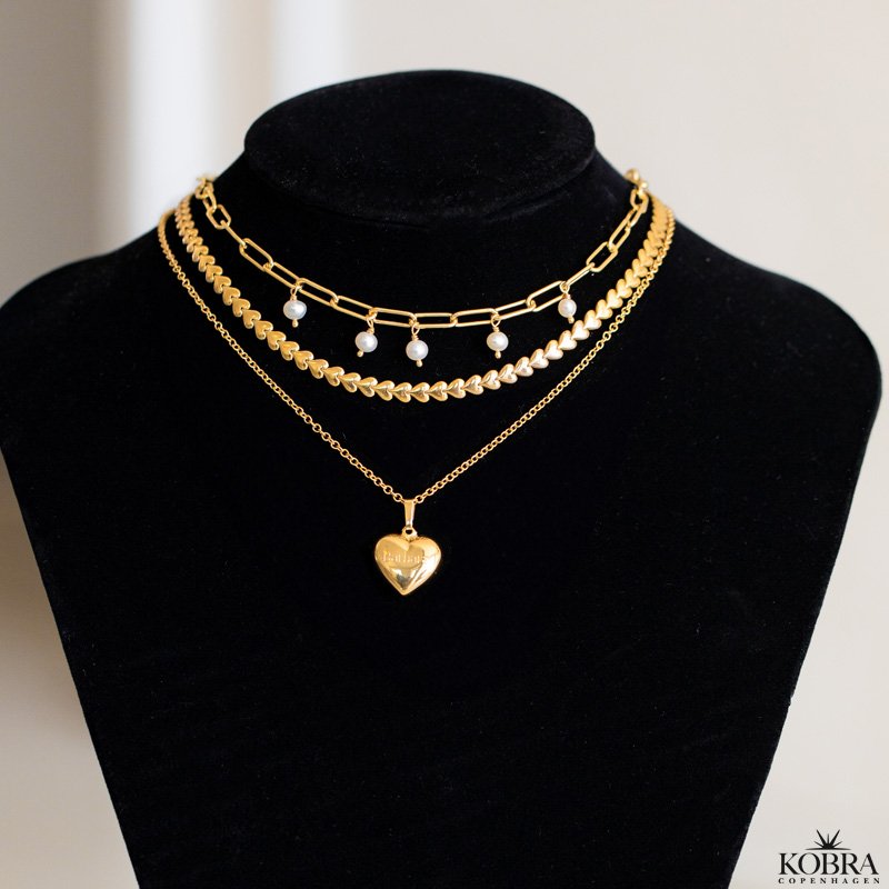 "Heartless" 18 karat forgyldt hjerte halskde / choker 