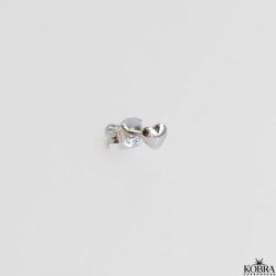 "Liva" mini restik med slvhjerte, 1 stk