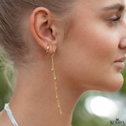 "Cilla"  sm kantede hoops i guld 