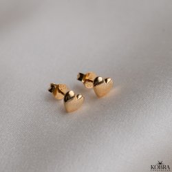 "Liva" small earrings with small gold hearts