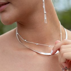"Liva" slv choker med sm hjerter
