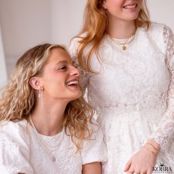 "Liva" 18 karat forgyldt smuk hjerte halskęde inklusiv gravering