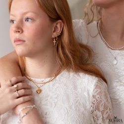 "SOL" gold necklace with small suns