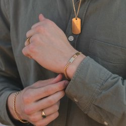 "Liverpool" Guld armbånd til mænd, inklusiv gravering samt 4 mm. panzerkæde