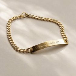 "Liverpool" herrarmband i guld med 4 mm panzerkedja, inklusive gravyr