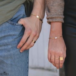 "Barcelona" 18 karat forgyldt ring med gravering til mnd