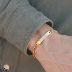 "Liverpool" Guld armbånd til mænd, inklusiv gravering samt 4 mm. panzerkæde