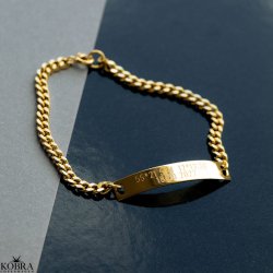 "Liverpool" Guld armbånd til mænd, inklusiv gravering samt 4 mm. panzerkæde