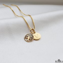 "Blaze" 18 carat gold plated necklace with Tree of Life