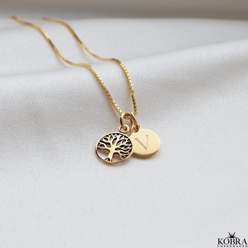 "Blaze" 18 carat gold plated necklace with Tree of Life