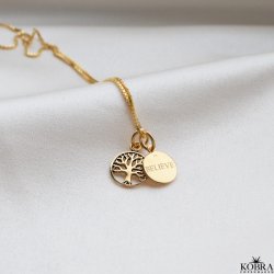 "Blaze" 18 carat gold plated necklace with Tree of Life