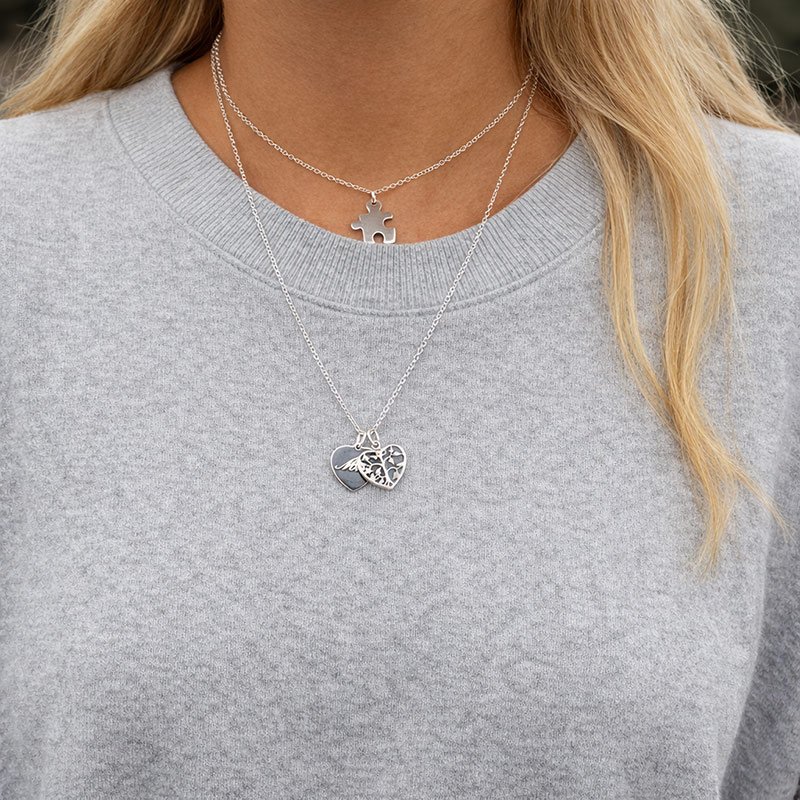 "BFF" friendship necklaces in silver including personal engraving