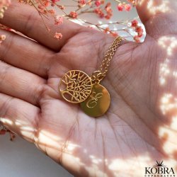 Tree of Life necklace in gold with engraving