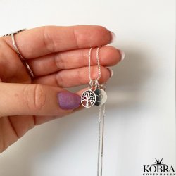 "Blaze" silver necklace with the tree of life and engraving