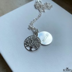 Livets tr halskde i gte slv med indgravering