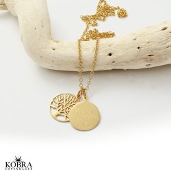 Tree of Life necklace in gold with engraving
