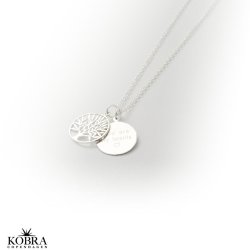 Livets tr halskde i gte slv med indgravering