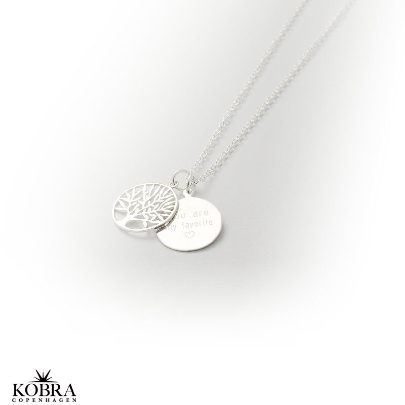 Livets tr halskde i gte slv med indgravering