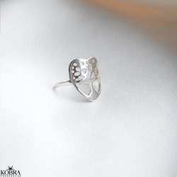 "Acacia" Tree of Life heart ring in silver