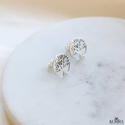 "Pil" silver earrings with tree of life