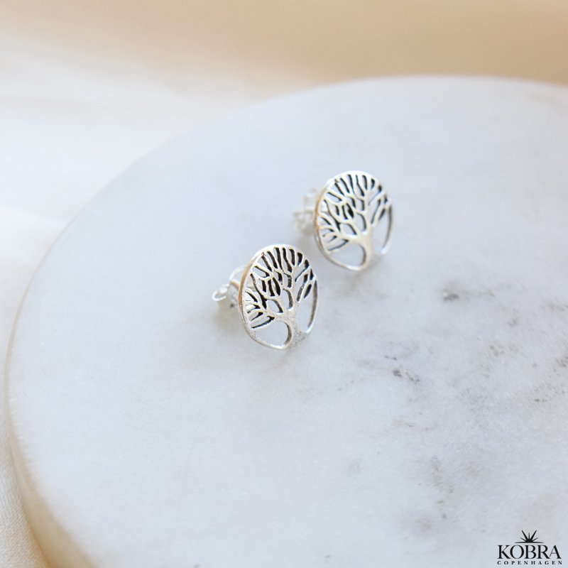 "Pil" silver earrings with tree of life