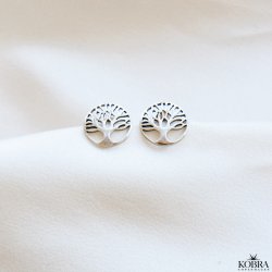 "Pil" silver earrings with tree of life