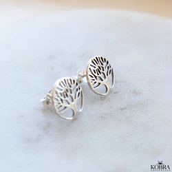 "Pil" silver earrings with tree of life