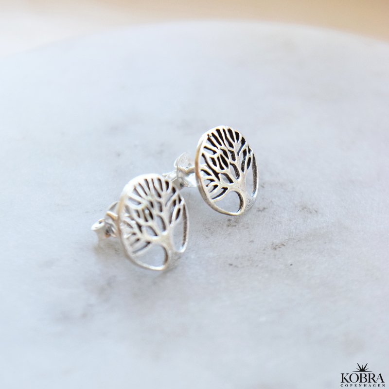 "Pil" silver earrings with tree of life