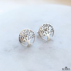 "Pil" silver earrings with tree of life