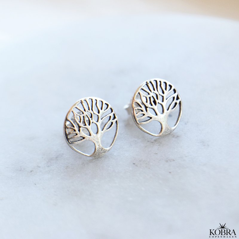 "Pil" silver earrings with tree of life