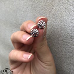 "Vica" "The tree of life" earrings in silver with stones