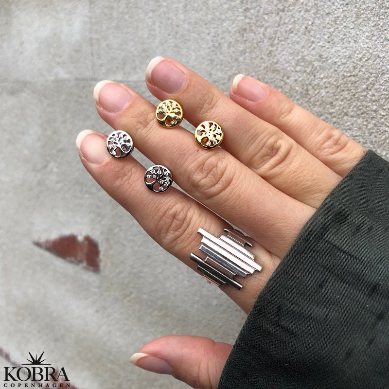 "Vica" "The tree of life" earrings in silver with stones