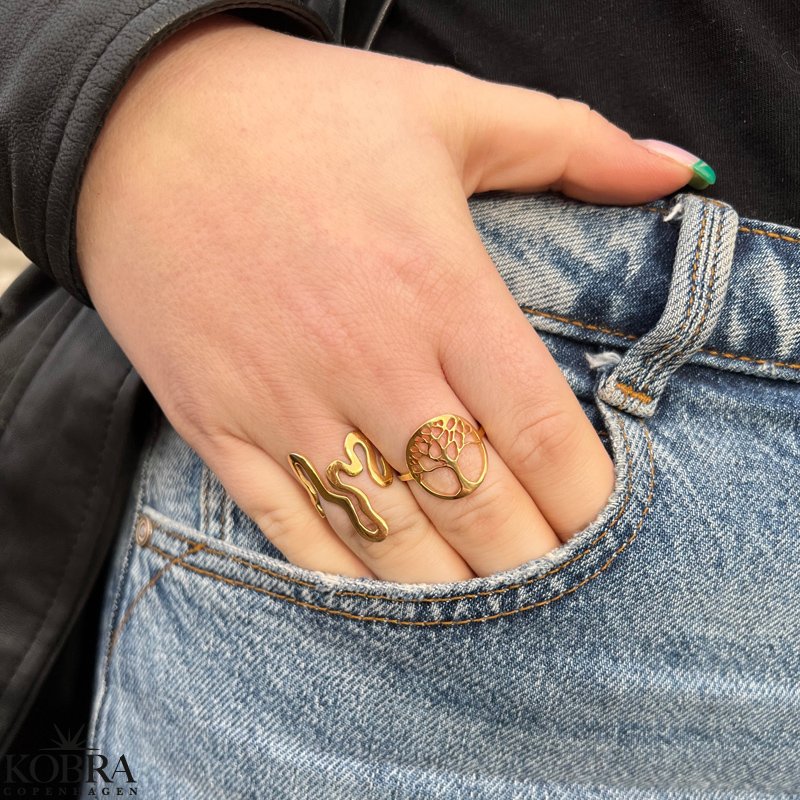 "Forever" 18 karat forgyldt ring med Livets Træ