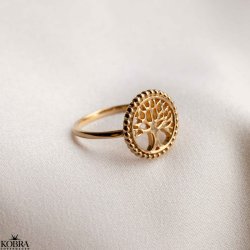 "Tree Of Life" 18 karat forgyldt ring med Livets Trę