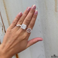 "Trena" enkel slv ring med 3 blade