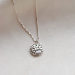 "Lia" silver medallion with the tree of life
